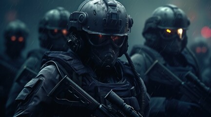 Fototapeta premium soldiers and snipers on the ground