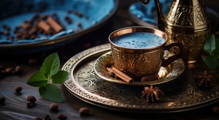 turkish coffee a warm drink surrounded by spices