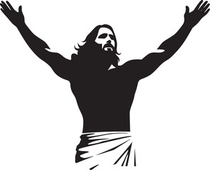Divine Resilience Muscular Jesus Icon Design Saviors Strength Vector Logo of Muscular Christ