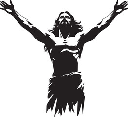 Spiritual Radiance Muscular Jesus Emblem Design Divine Sculpture Vector Logo of Muscular Jesus