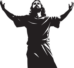 Divine Vigor Muscular Jesus Vector Logo Redeemers Radiance Icon of Holy Form Resonance