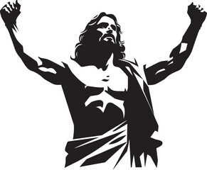 Saviors Sculpture Muscular Jesus Logo Design Celestial Brawn Jesus in Muscular Glory Emblem
