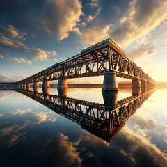 World nice second largest railway bridge image Generative AI