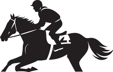 Precision Pace Prowess Vector Icon of Equestrian Glory Equine Excellence Express Jockey and Horse Emblem Design