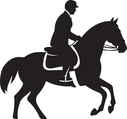 Precision Pace Prowess Vector Icon of Equine Excellence Equine Excellence Express Jockey on Horse Emblem Design