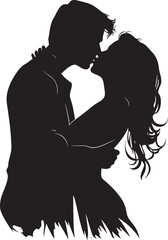 Romantic Embrace Vector Icon of Kissing Couple Passionate Fusion Emblem of Love in Vector Design