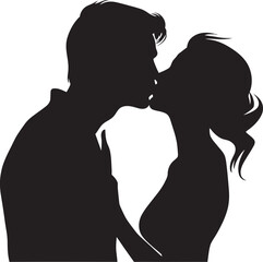 Celestial Kiss Loving Couple Emblem Blissful Connection Vector Duo Logo Design
