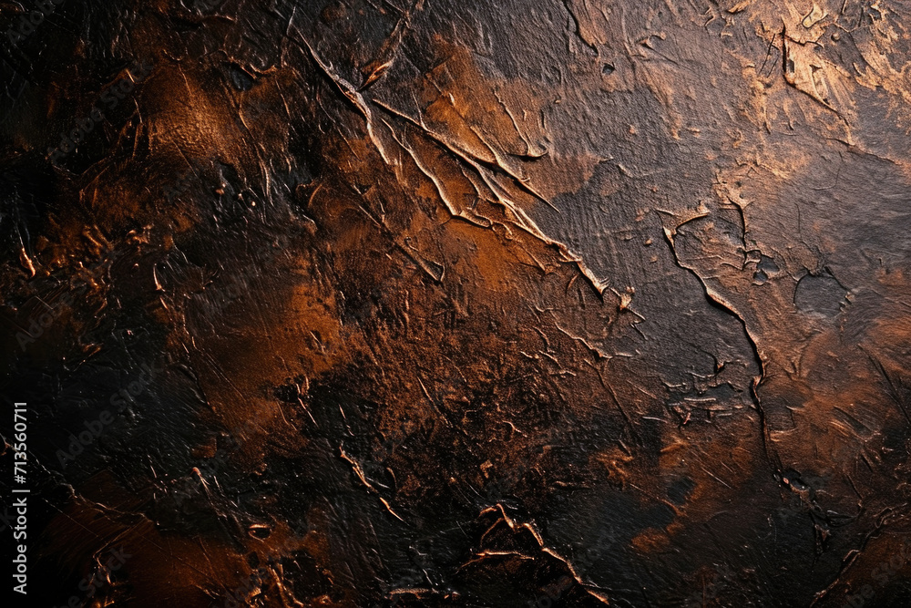Poster A close-up view of a textured surface in shades of brown and black. This image can be used for backgrounds, design elements, or as a texture overlay in various projects