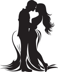 Eternally Yours Loving Duo Icon Enchanted Moments Vector Logo of Romantic Kiss