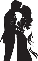 Endless Embrace Emblem of Kissing Couple Amorous Whispers Vector Logo of Romantic Kiss