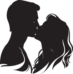 Amorous Whispers Vector Logo of Romantic Kiss Infinite Bliss Loving Duo Icon