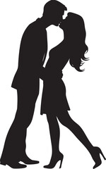 Eternally Yours Vector Icon of Romantic Kiss Infinite Love Affair Loving Couple Logo