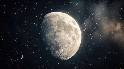 A picture of the moon shining brightly in the night sky. Perfect for celestial and nighttime-themed designs