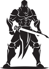 Valor Vanguard Mascot Emblem for Lancer Soldier Ghost Guardian Vector Design of Lancer Soldier Mascot
