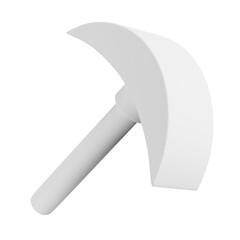 Sleek metallic sickle, curved blade, wooden handle, harvesting tool, high contrast, sharp edge, polished steel, agricultural implement, minimalist design, studio lighting, isolated on white background