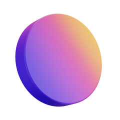 vibrant gradient disk, purple and yellow hues, soft gradients, minimalistic design, 3D render, clean background, modern aesthetic, circular shape
