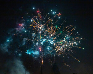 fireworks in the night sky