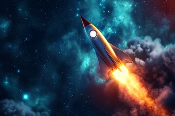 Embarking on a business journey of a rocket icon, accelerate towards our goals, rapid startup momentum. sights are set on achieving success, forward with determination and innovation - obrazy, fototapety, plakaty