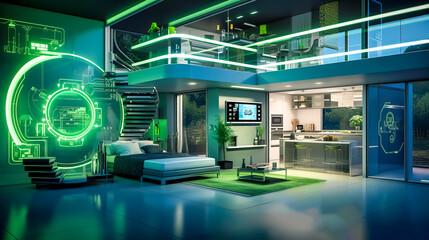 modern smart home using modern technology, wireless system based on wifi and bluetooth
