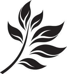 Fototapeta na wymiar Zen Garden Silhouetted Leaf Logo Design Whispering Canopy Vector Icon of Leaf Silhouette