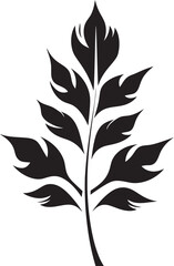 Obraz premium Tranquil Oasis Leaf Silhouette Emblem in Vector Natures Serenity Elegant Logo with Leaf Silhouette