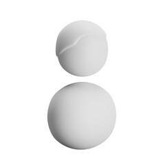 3d icon. abstract geometric shape, minimalistic design, white smooth spheres, top-down view, single color, clean and simple, modern art, 3D rendering, isolated on white background
