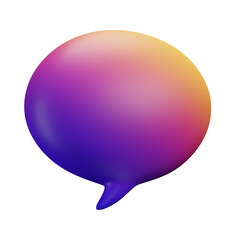 3d icon. a close up of a speech bubble with a white background