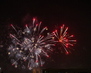 fireworks in the night sky