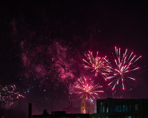 fireworks over the city
