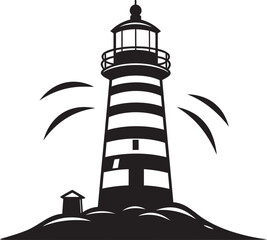 Guiding Seafarers Coastal Lighthouse Icon Design Oceans Guiding Star Lighthouse Vector Logo