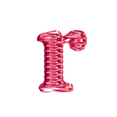 Fluted pink symbol. letter r