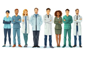 A Group Of People Of Different Professions. Doctor,business man, worker.