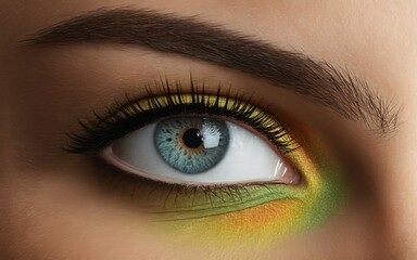 Obraz premium Beautiful eye closeup, photorealistic rendered image