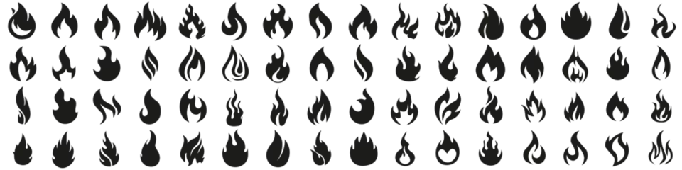 Foto op Canvas Fire icon vector set. Fire flame symbol. Flame icon collection. © Andrii