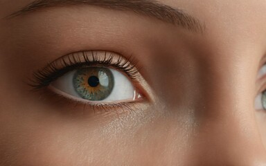 Obraz premium Beautiful eye closeup, photorealistic rendered image