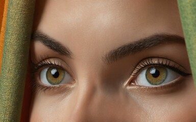 Beautiful eye closeup, photorealistic rendered image