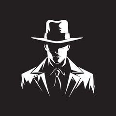 The Dons Signature Mafia Logo in Vector Criminal Couture Suit and Hat Vector Icon