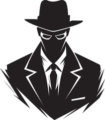 Eternal Elegance Suit and Hat Icon Design Gangster Garb Mafia Logo in Vector