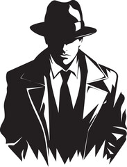 Infinite Infamy Suit and Hat Logo Symbol Sartorial Sovereignty Mafia Vector Emblem