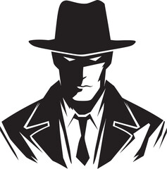 Dapper Don Dynasty Vector Logo of Mafia Attire Cosa Nostra Crown Mafia Suit and Hat Icon