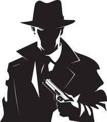 The Dons Signature Mafia Logo in Vector Criminal Couture Suit and Hat Vector Icon