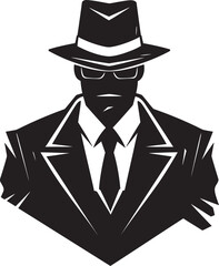 Sartorial Syndicate Suit and Hat Icon in Vector Classy Capo Insignia Mafia Logo Design
