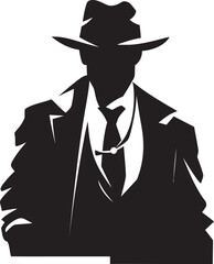 Elegant Enforcer Insignia Suit and Hat Vector Symbol Mafia Monogram Suit and Hat Emblem Design
