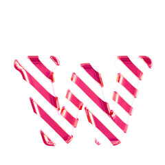 White symbol with thin pink diagonal straps. letter w