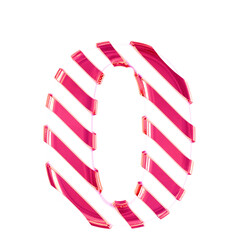White symbol with thin pink diagonal straps. number 0