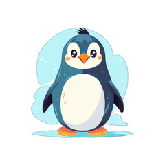penguin on snow transparent background png