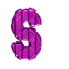 Purple symbol in a frame. letter s