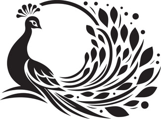 Peacock silhouette illustrator