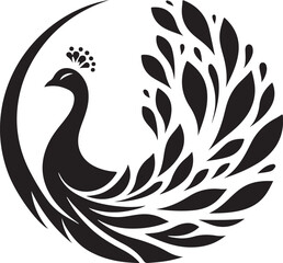 Peacock silhouette of a vector illustrator 