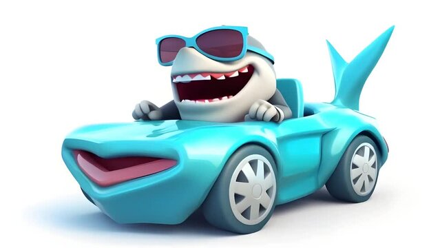 Cool Shark in a Sports Car